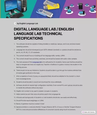 DIGITAL-LANGUAGE-LAB-ENGLISH-LANGUAGE-LAB-TECHNICAL-SPECIFICATIONS