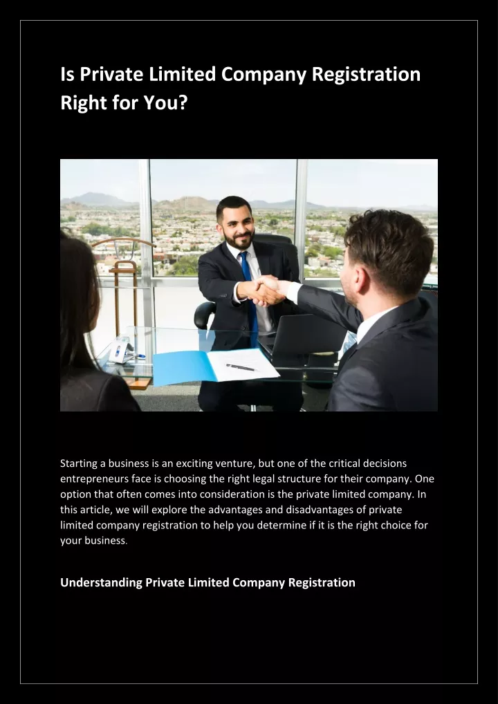 PPT Is Private Limited Company Registration Right For You PowerPoint   Is Private Limited Company Registration Right N 