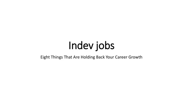 indev jobs
