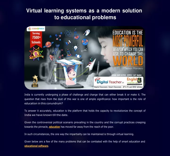 virtual learning systems as a modern solution