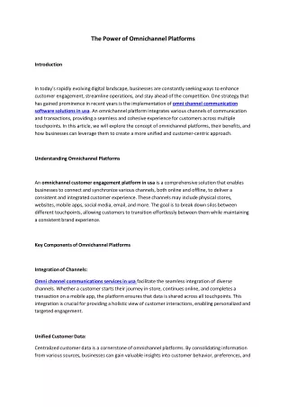 the power of omnichannel platforms