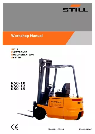 Still Electronic Fork Truck Forklift R50-10 Series Service Repair Manual