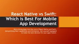 React native vs swift which is best-for mobile app development