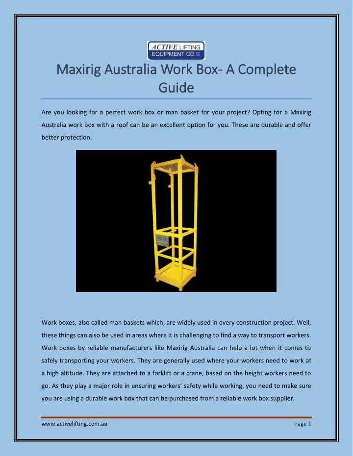 maxirig australia work box maxirig australia work