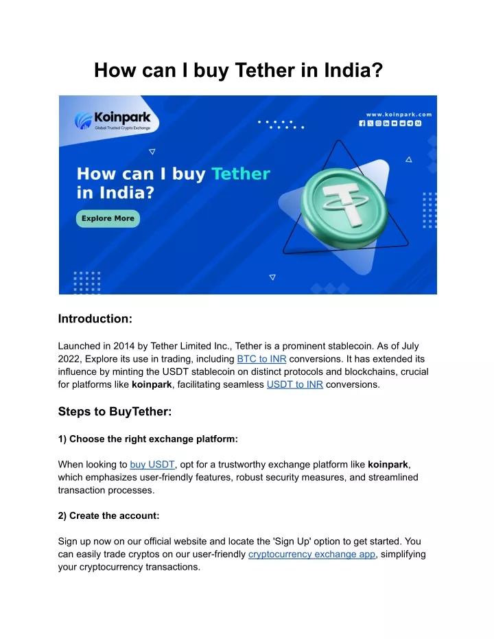 how can i buy tether in india