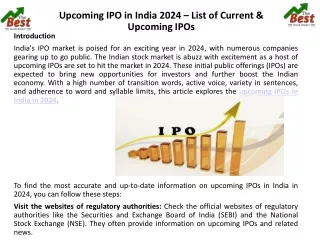 Upcoming IPO in India 2024