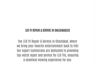 Led Tv Repair Service Center in Ghaziabad