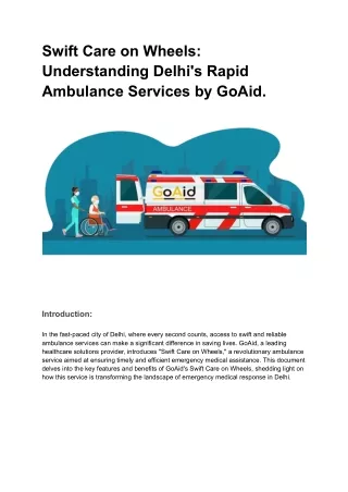 Swift Care on Wheels_ Understanding Delhi's Rapid Ambulance Services by GoAid
