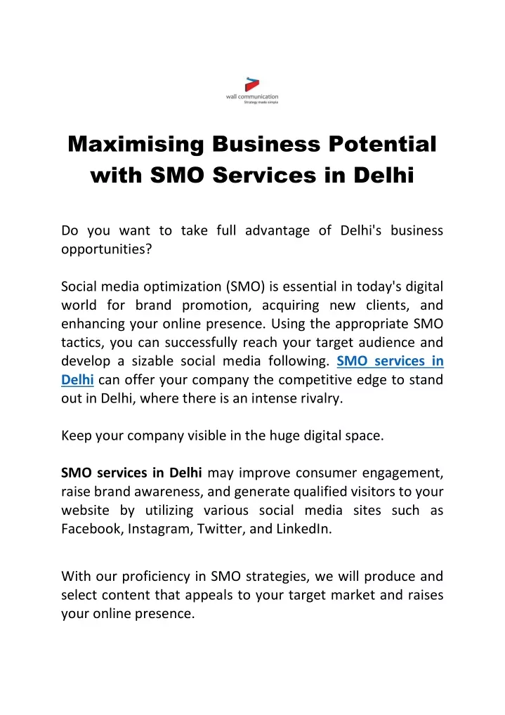 maximising business potential with smo services