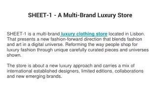 SHEET-1 - A Multi-Brand Luxury Store