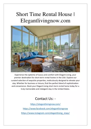 Elegant Living's Holiday Homes for Rent: Where Luxury Meets Leisure