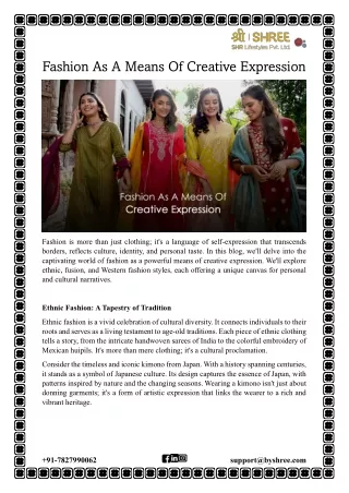 fashion as a means of creative expression