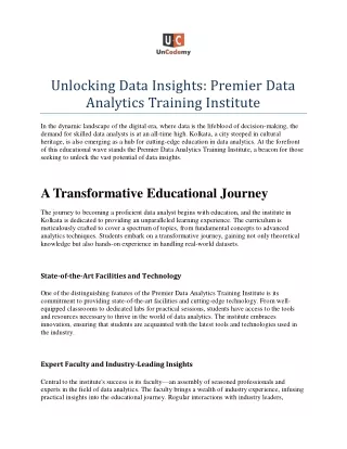 Unleashing Insights: Navigating the World of Data Analytics