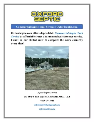 Commercial Septic Tank Service Oxfordseptic.com