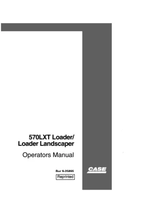 CASE 570LXT Loader Landscaper Operator manual