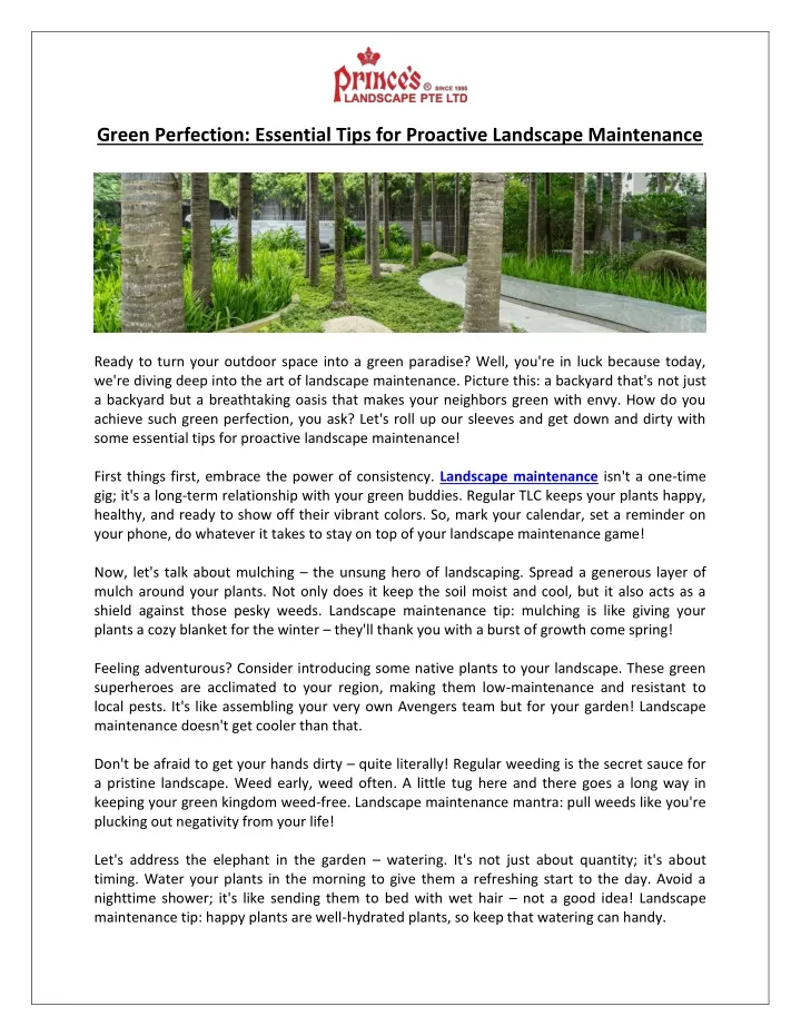 green perfection essential tips for proactive