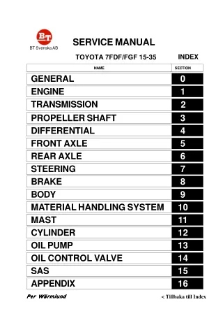 TOYOTA 02-7FDF25 Forklift Service Repair Manual