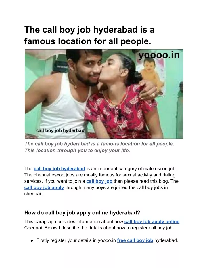 the call boy job hyderabad is a famous location