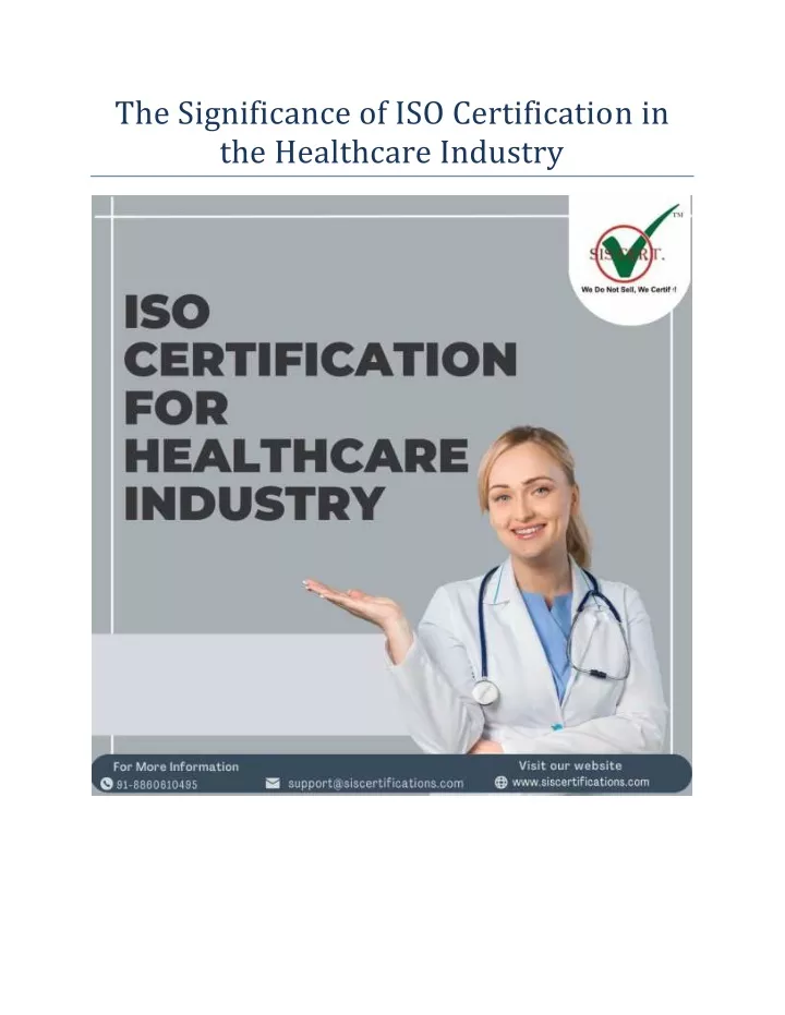 the significance of iso certification