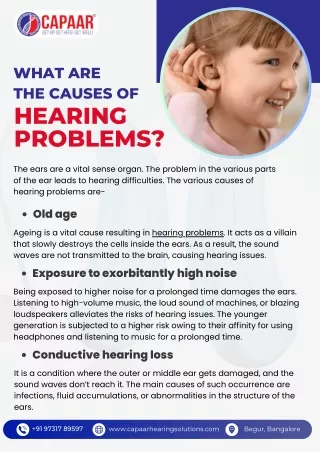 What are the causes of hearing problems | CAPAAR Hearing Solutions Bangalore