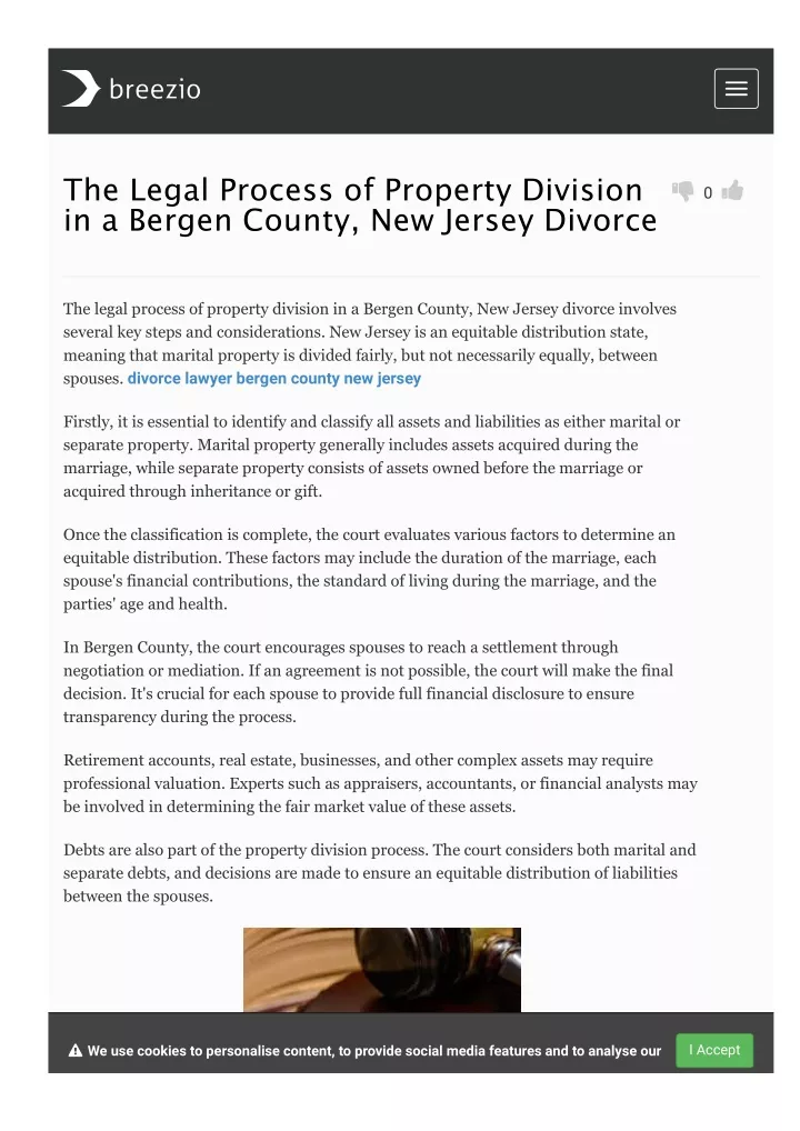 the legal process of property division
