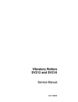 CASE SV216 Vibratory Roller Service Repair Manual