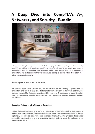 A Deep Dive into CompTIA's A , Network , and Security  Bundle.docx