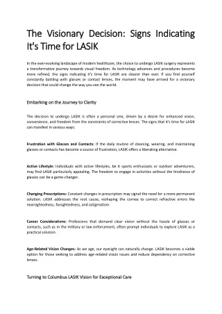 the visionary decision signs indicating