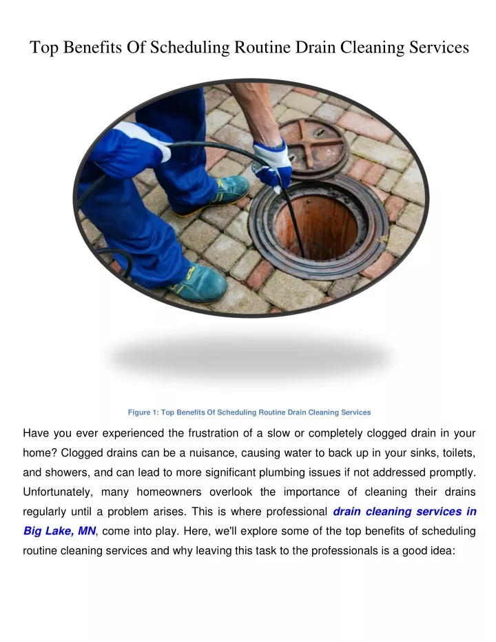 top benefits of scheduling routine drain cleaning
