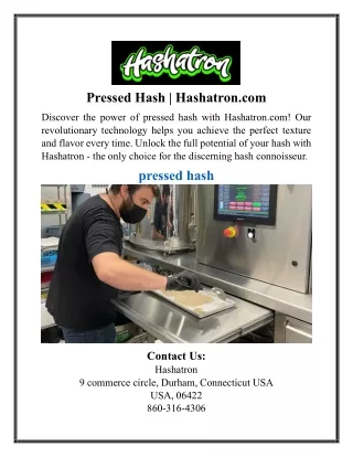 pressed hash hashatron com