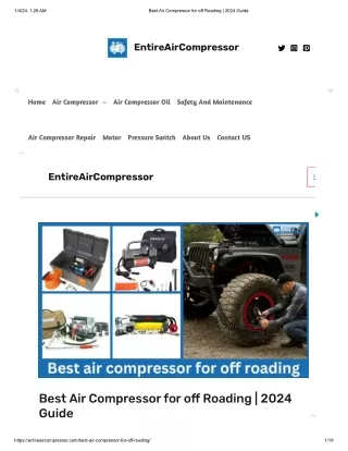 Best Air Compressor for off Roading _ 2024 Guide