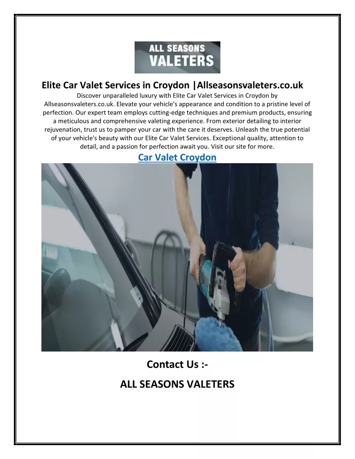 elite car valet services in croydon