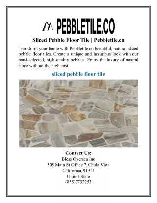 sliced pebble floor tile pebbletile co