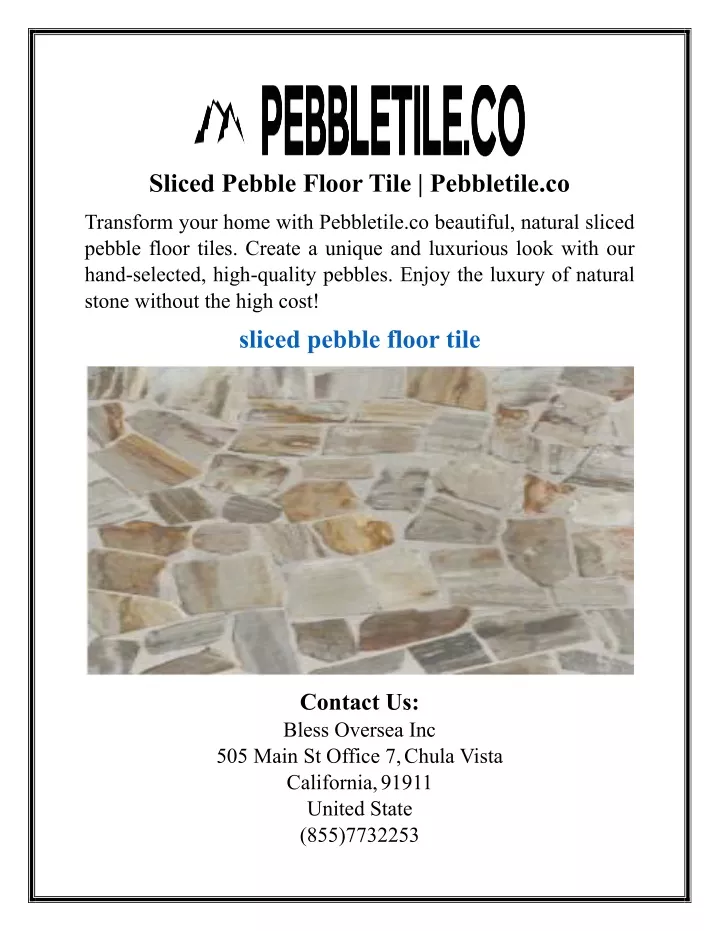 sliced pebble floor tile pebbletile co