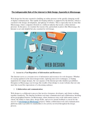 the indispensable role of the internet