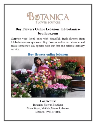 Buy Flowers Online Lebanon | Lb.botanica-boutique.com