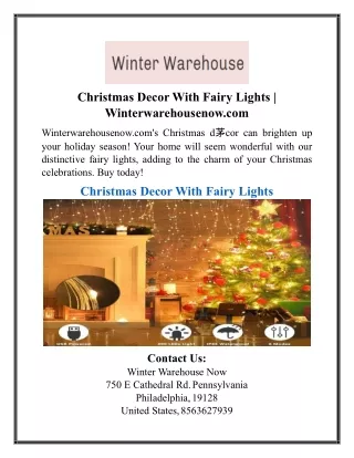 Christmas Decor With Fairy Lights | Winterwarehousenow.com