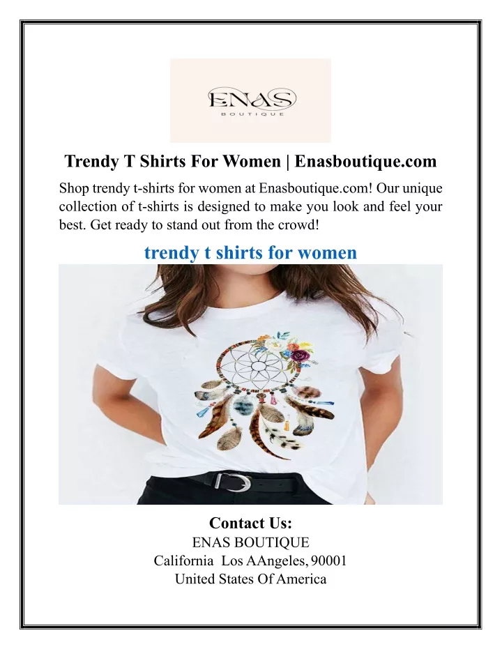 trendy t shirts for women enasboutique com