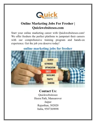 online marketing jobs for fresher quickwebsiteseo