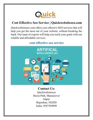 cost effective seo service quickwebsiteseo com