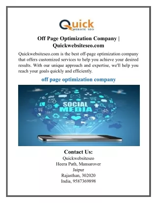 off page optimization company quickwebsiteseo com