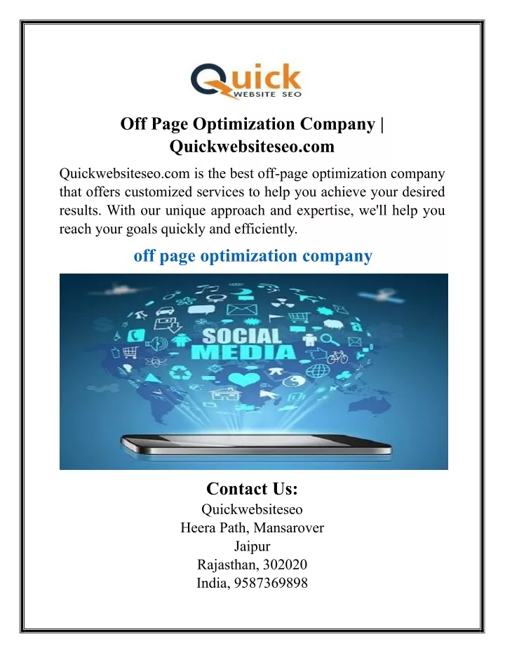 off page optimization company quickwebsiteseo com