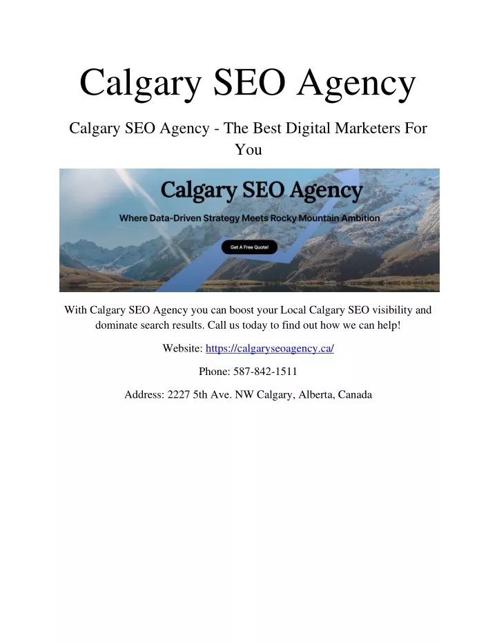 calgary seo agency