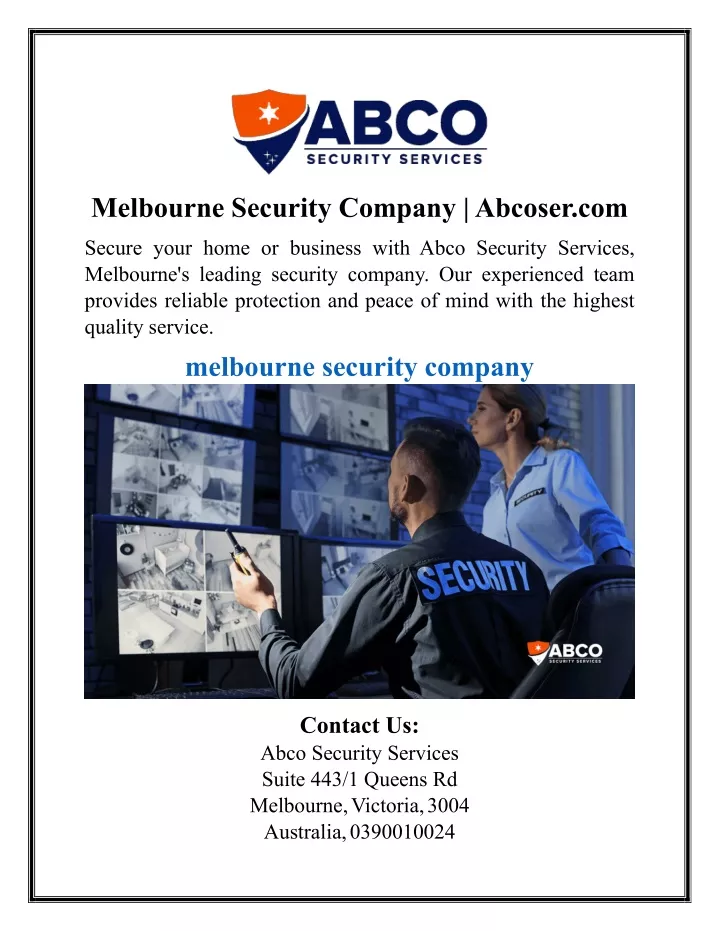 melbourne security company abcoser com