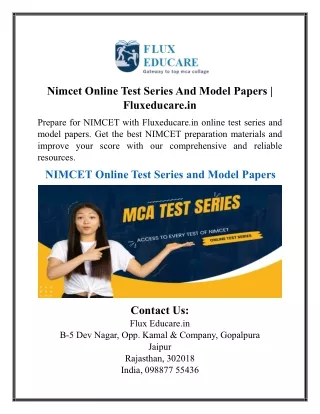 Nimcet Online Test Series And Model Papers | Fluxeducare.in