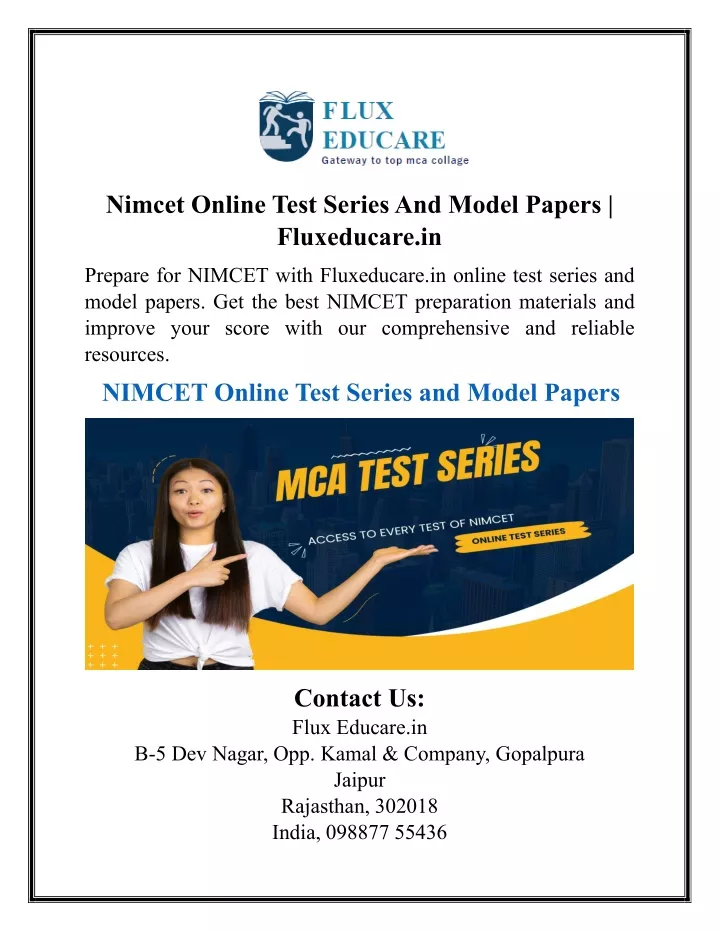 nimcet online test series and model papers