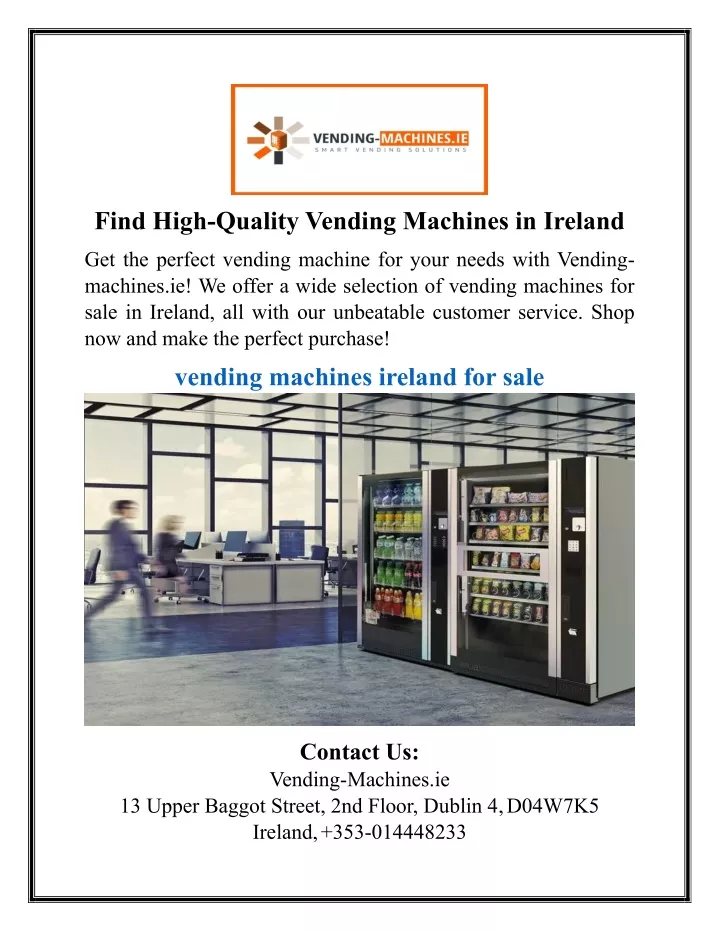 find high quality vending machines in ireland