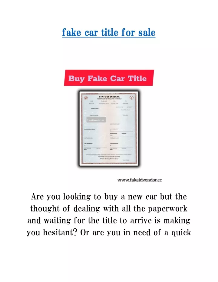 fake car title for sale fake car title for sale