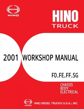 2001 Hino SG series Truck Service Repair Manual