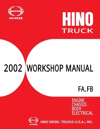 2002 Hino FB series Truck Service Repair Manual